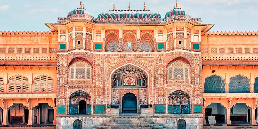 Ganesh Pol gateway with colorful frescoes at Amer Fort, Jaipur